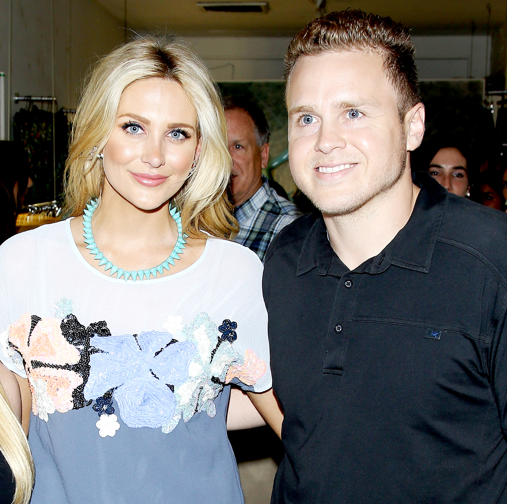 Stephanie Pratt and Spencer Pratt attend the US launch of MeMe London held at DiLascia in Los Angeles on July 28, 2015.