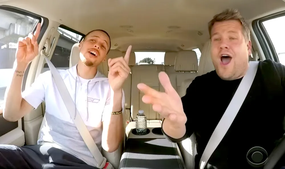 Stephen Curry and James Corden