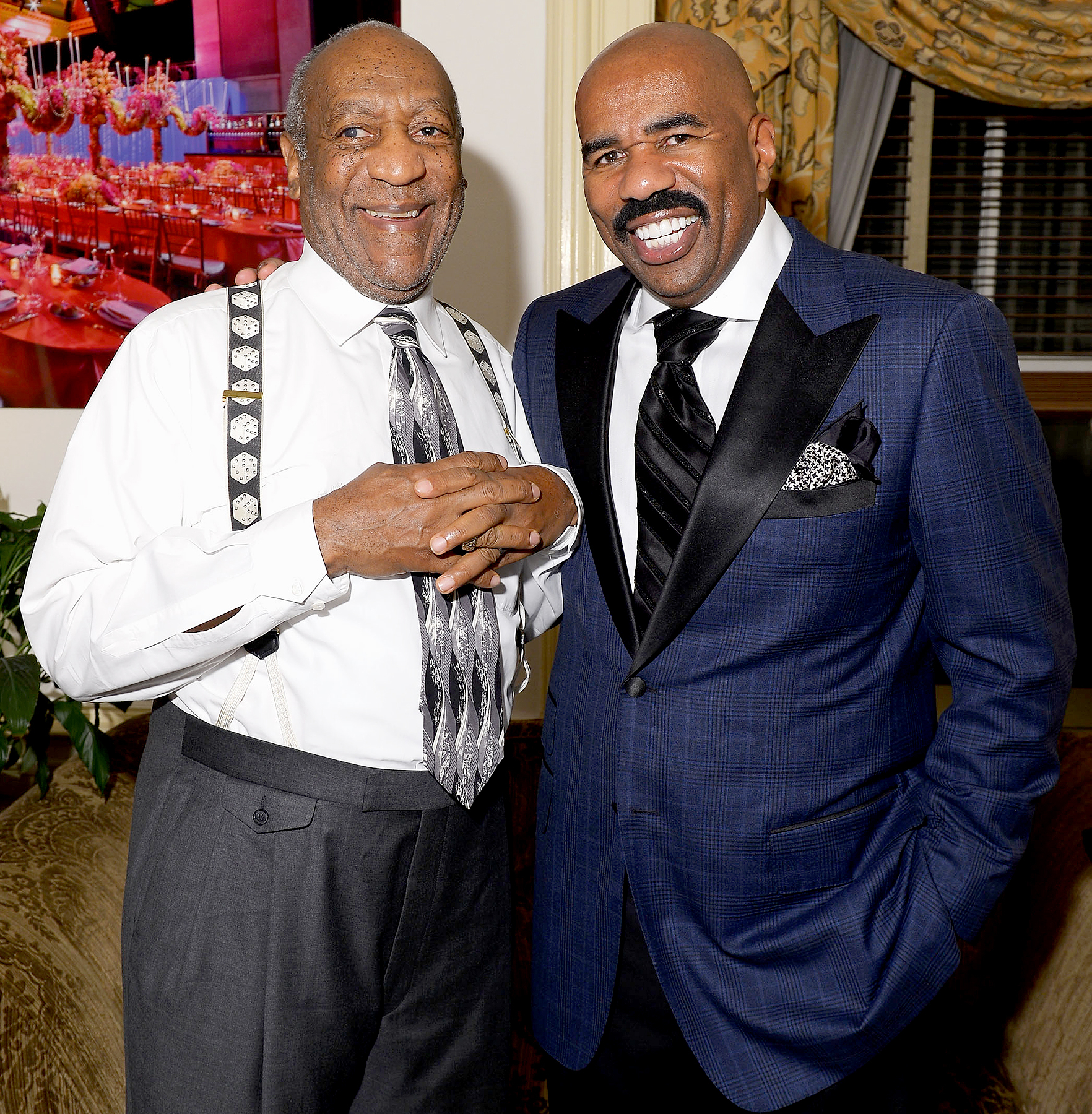 Bill Cosby and Steve Harvey attend Screen Gems Presents The Steve & Marjorie Harvey Foundation Gala at Cipriani Wall Street on May 14, 2012 in New York City.