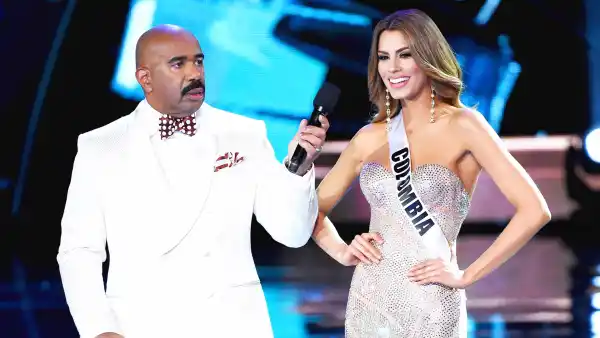 Steve Harvey and Miss Colombia