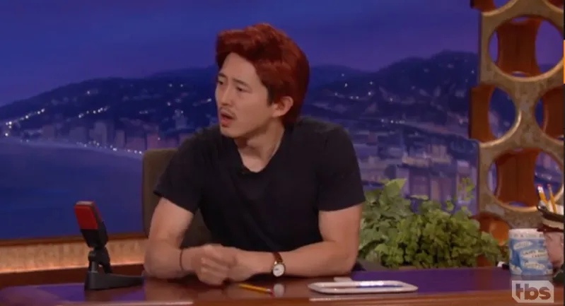 Steven Yeun jokes that he is Conan O'Brien's stand-in