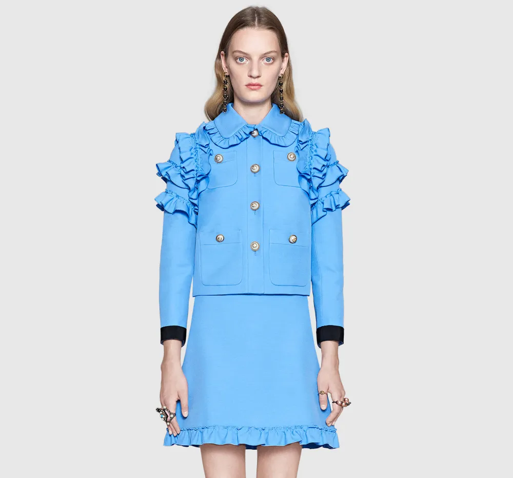 Gucci's Silk wool flounce jacket