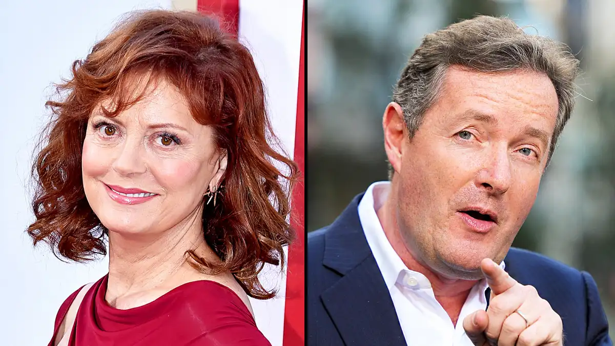 Susan Sarandon and Piers Morgan
