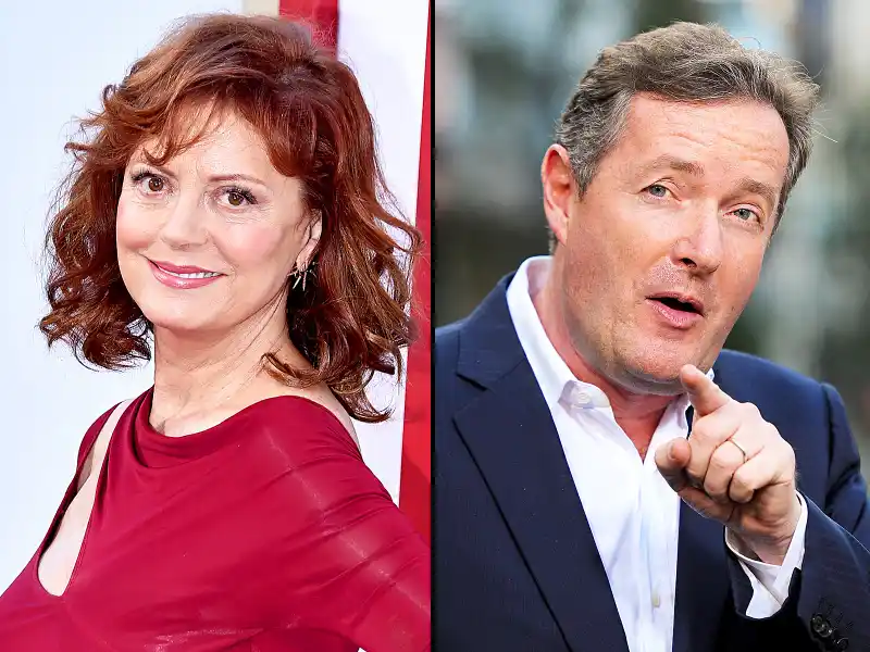 Susan Sarandon and Piers Morgan
