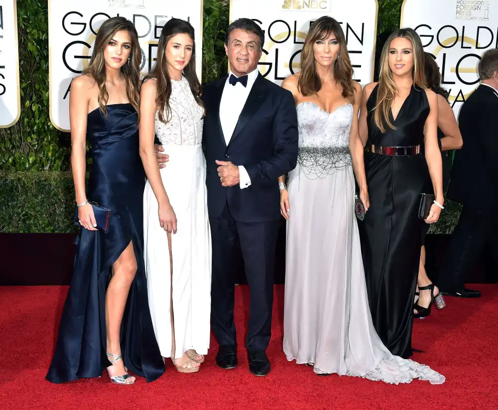 Sylvester Stallon and family at the Golden Globes 2016