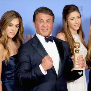 Sylvester Stallone with daughters