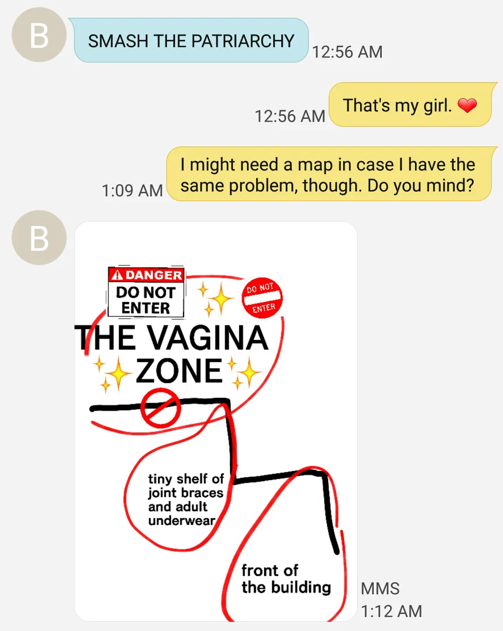 viral text message exchange tampons
