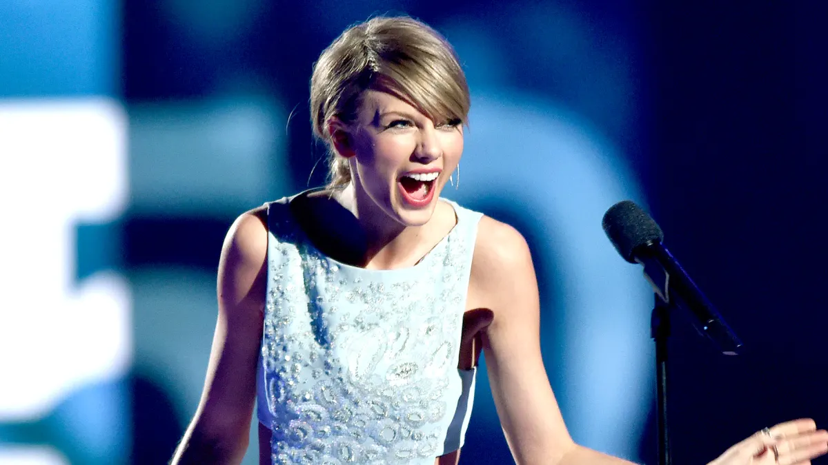 Honoree Taylor Swift accepts the Milestone Award onstage during the 50th Academy Of Country Music Awards at AT&T Stadium on April 19, 2015 in Arlington, Texas.
