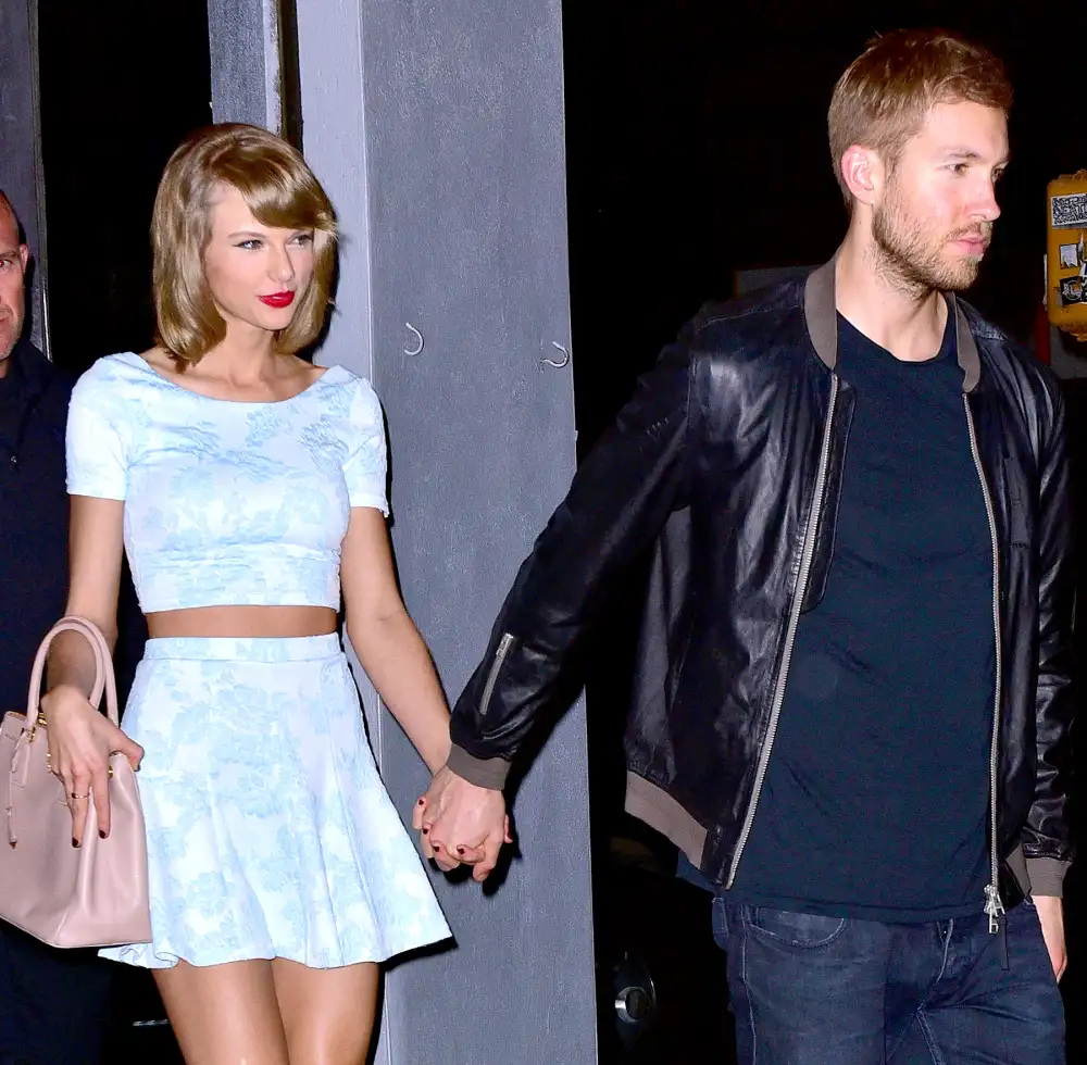Taylor Swift and Calvin Harris leave L'asso restaurant on May 26, 2015 in New York City.