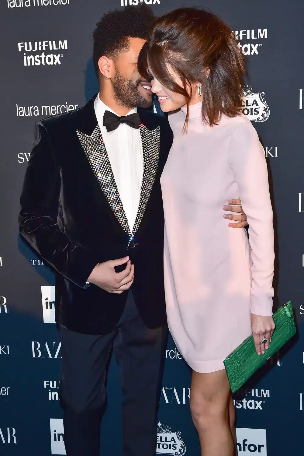 The Weeknd, Selena Gomez, Red Carpet, Harpers Bazaar