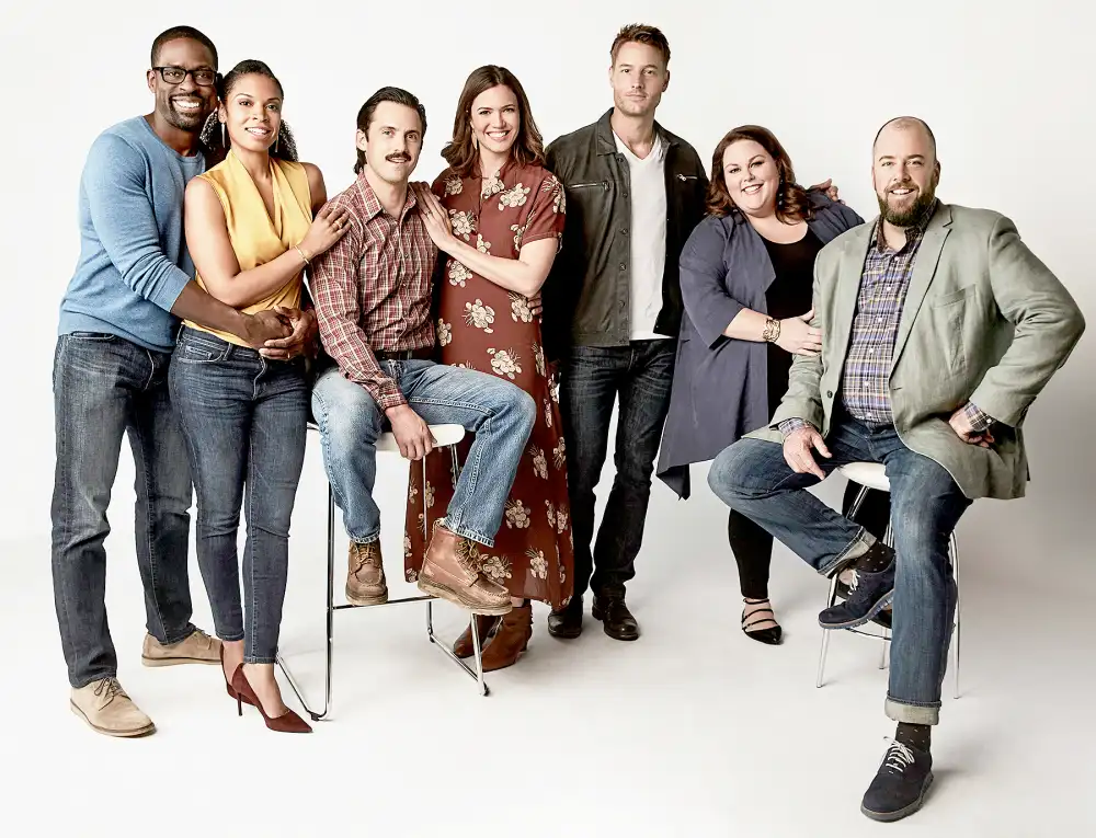 Sterling K Brown as Randall, Susan Kelechi Watson as Beth, Milo Ventimiglia as Jack, Mandy Moore as Rebecca, Justin Hartley as Kevin, Chrissy Metz as Kate, Chris Sullivan as Toby on This Is Us.
