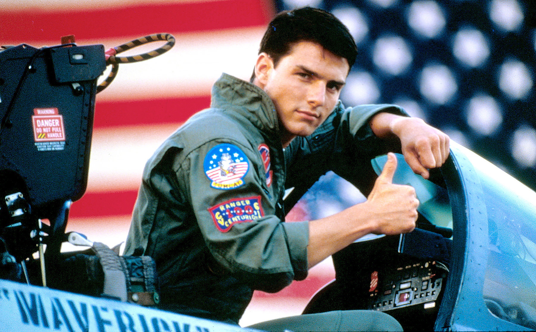 Tom Cruise on the set of Top Gun in 1986.