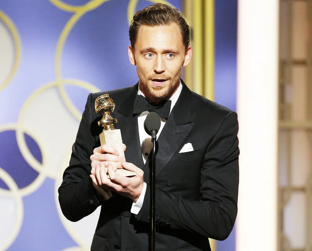 Tom Hiddleston accepts the award for Best Actor - Limited Series or Motion Picture for TV for his role in