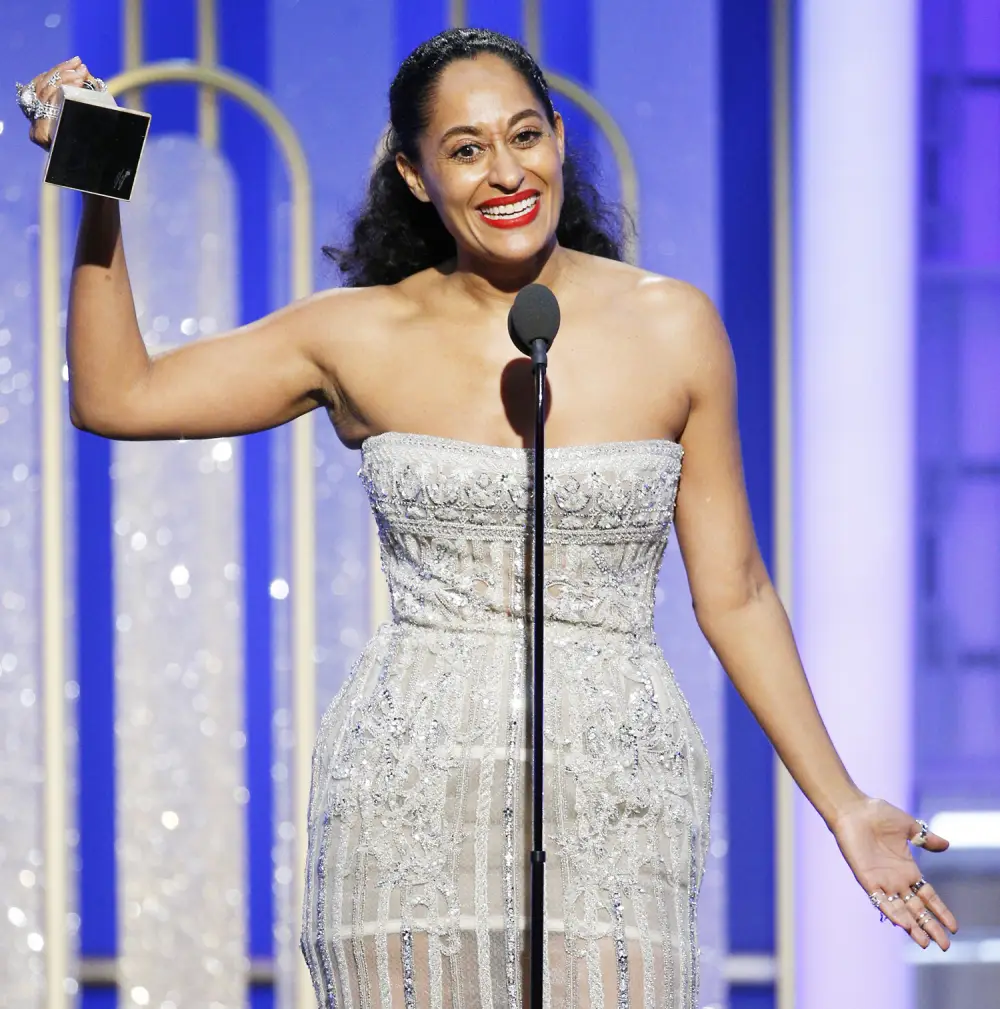 Tracee Ellis Ross accepts the award for Best Actress in a Television Series &mdash; Musical or Comedy for her role in 'Black-ish' during the 74th Annual Golden Globe Awards at the Beverly Hilton Hotel on Jan. 8, 2017, in Beverly Hills.