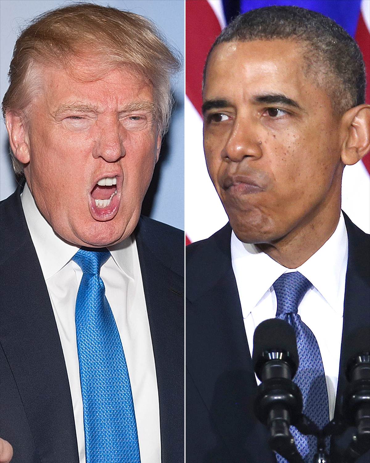 Presidents Trump and Obama