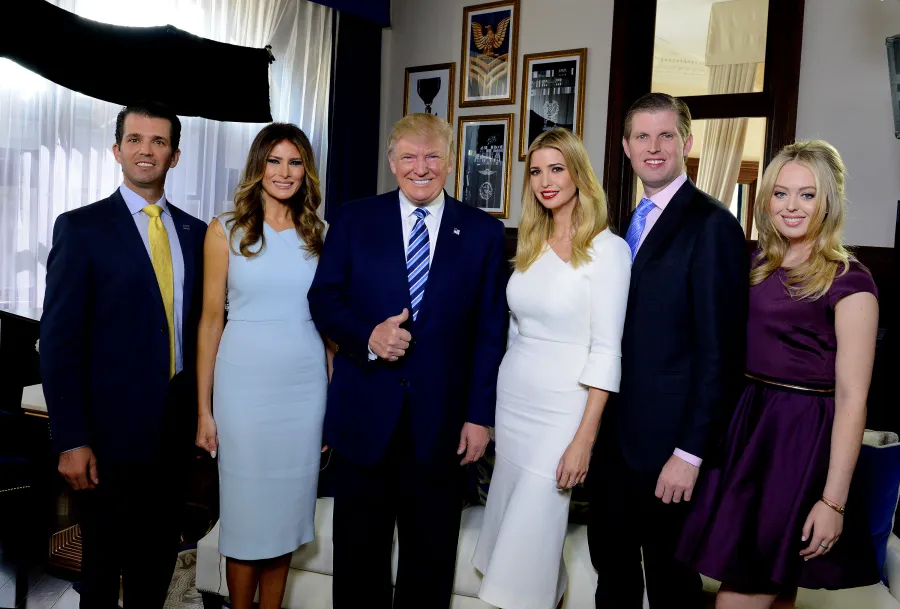 Donald Trump, Donald Trump Jr., Melania Trump, Ivanka Trump, Eric Trump, Tiffany Trump