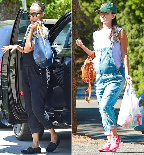 Zoe Saldana and Rachel Bilson - pregnant overalls