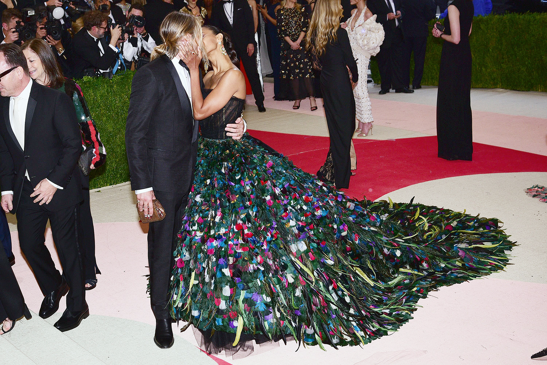 Marco Perego and Zoe Saldana